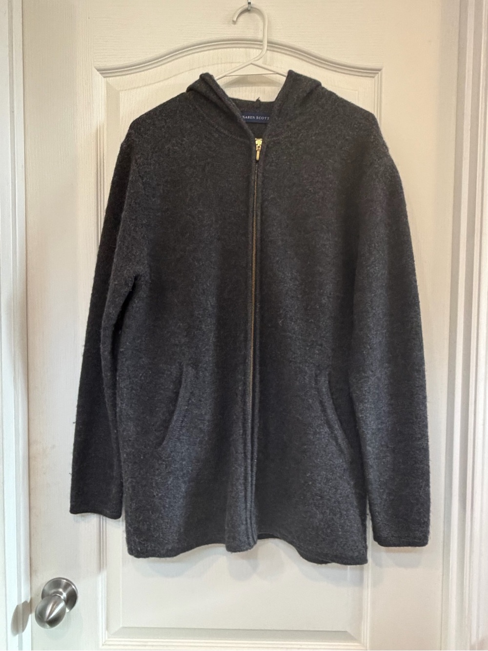 Karen Scott Dark Charcoal Zip Hooded Cardigan